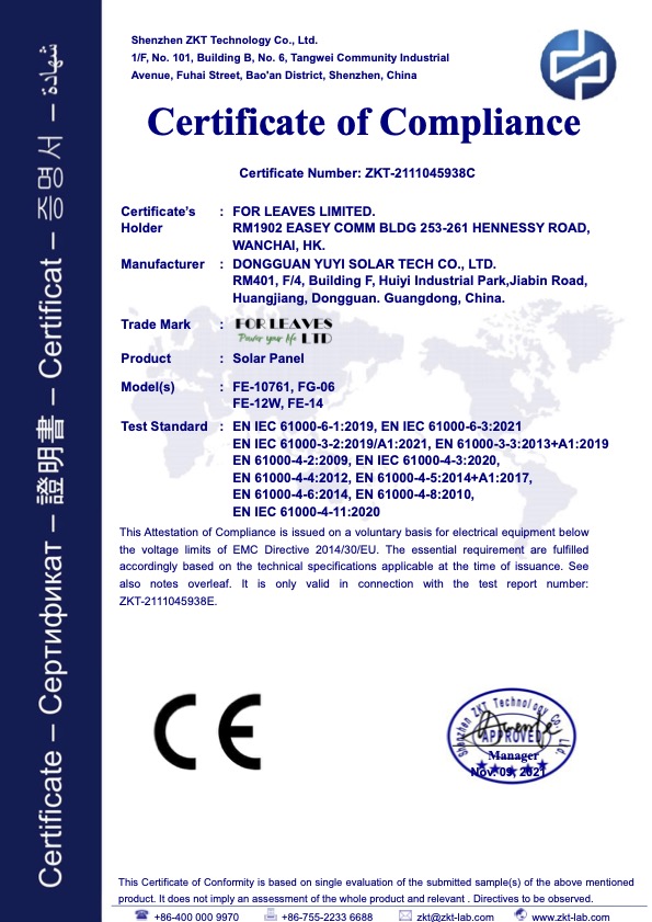 Solar Panel CE Certificate