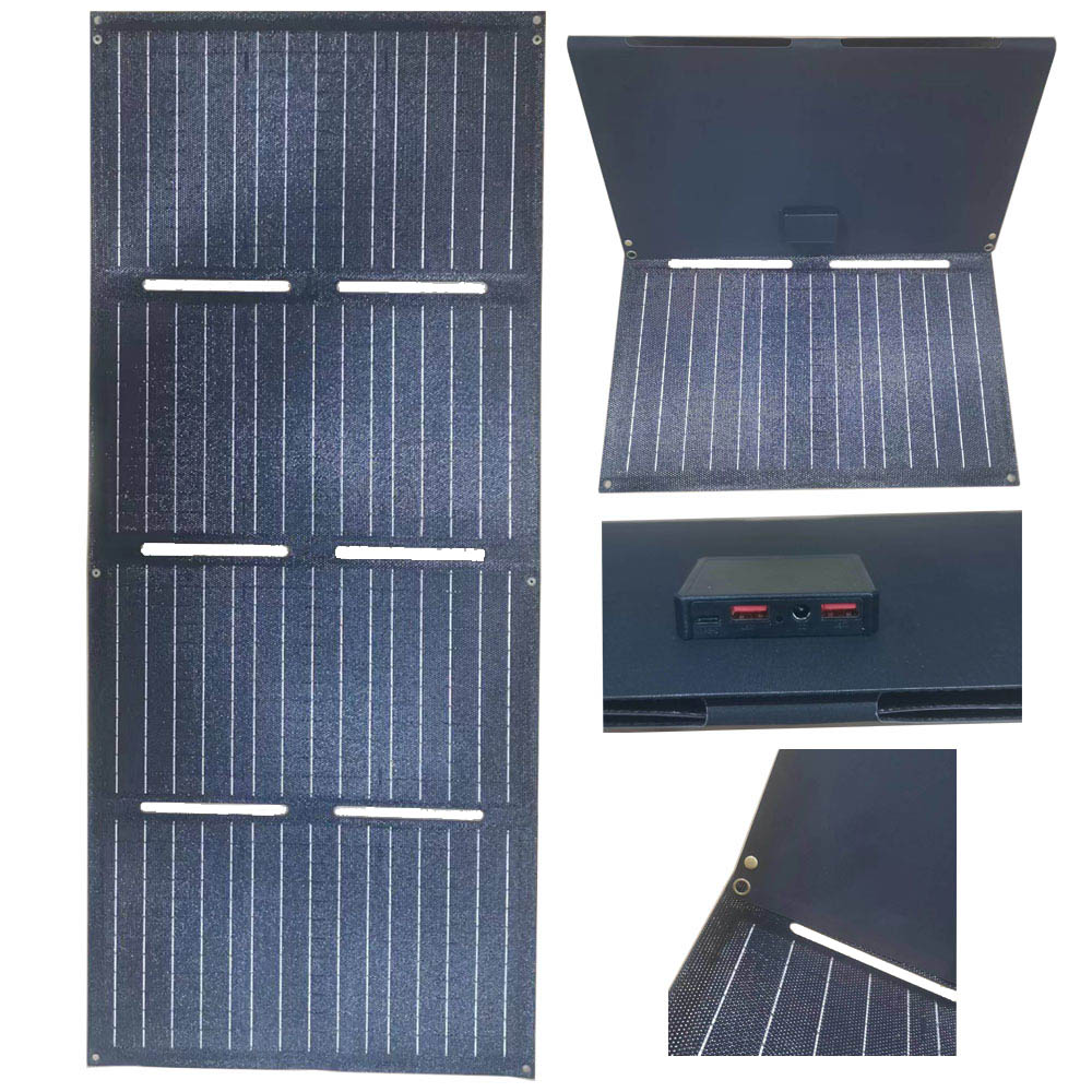 100 Watt Foldable Solar Panel Charger With USB Type C and DC Output