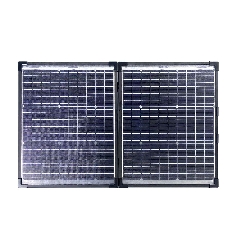 100 Watt 18 Volt 2 folds Framed Foldable ETFE Solar Panel With stands