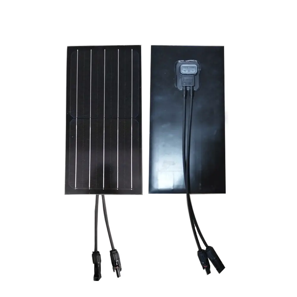 10W 1V Frameless Black Glass Solar Panel with MC4 - BIPV / Roof Tile