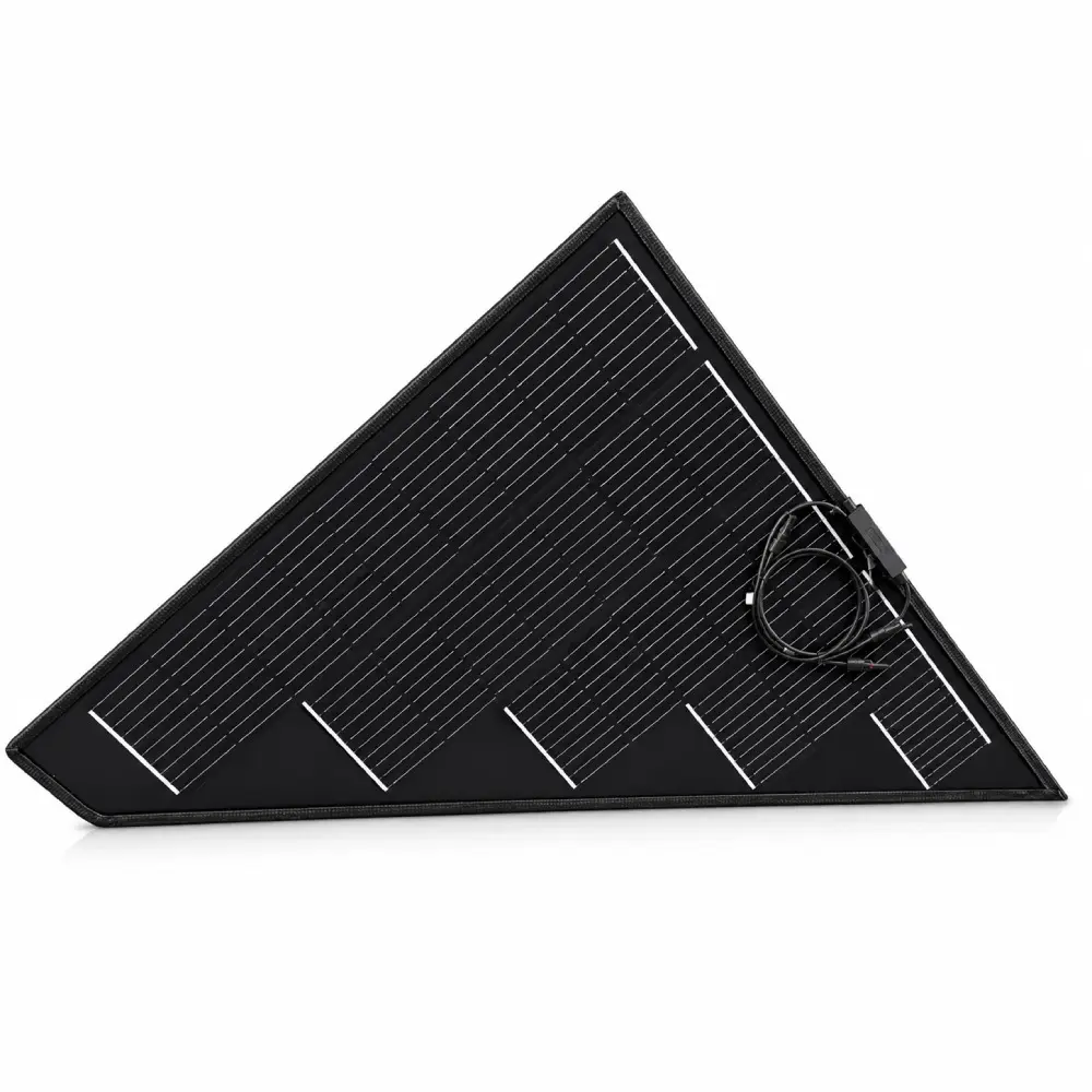 FL-174-DG 174W Black Double Glass Frameless Triangular Trapezoidal Solar Panel for BIPV Architectural Roof
