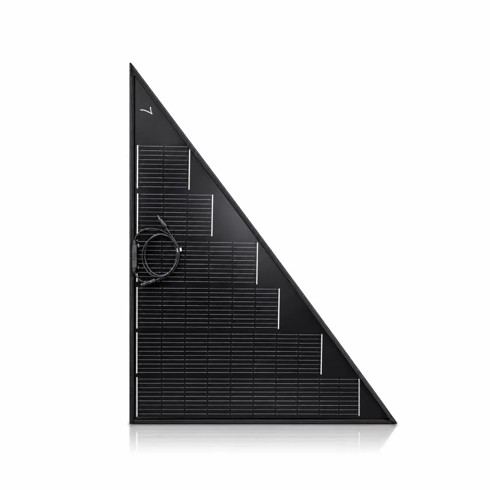 FL-125-DG 125W Black Double Glass Frameless Triangular Solar Panel for BIPV Architectural Roof